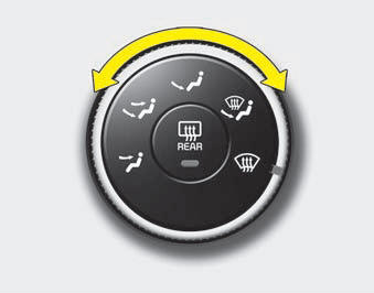 The mode selection knob controls the direction of the air flow through the ventilation