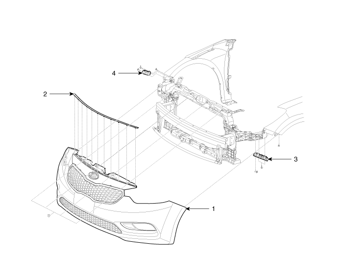 Kia Forte: Components - Front Bumper - Body (Interior and Exterior ...