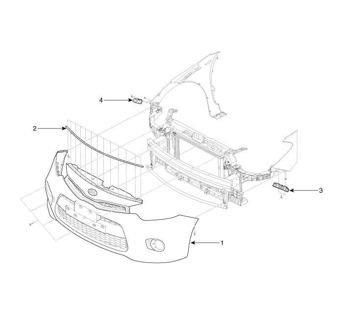Kia Forte: Components - Front Bumper - Body (Interior and Exterior ...