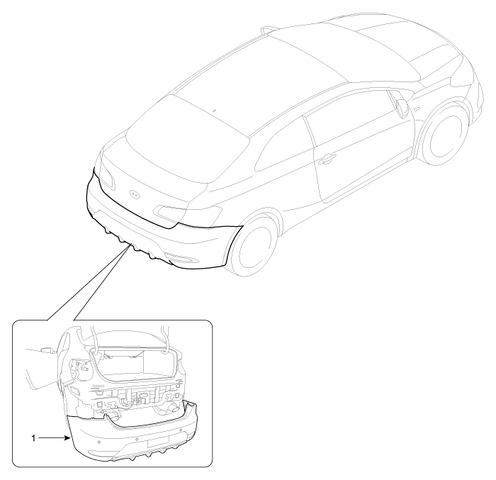 Kia Forte: Rear Bumper Cover Component Location - Rear Bumper - Body ...