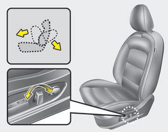 Push the control switch forward or backward to move the seatback to the desired