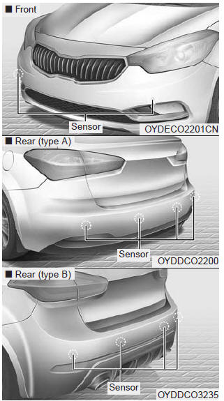 The parking assist system assists the driver during movement of the vehicle by