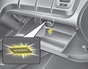 The glove box lamp comes on when the glove box is opened.