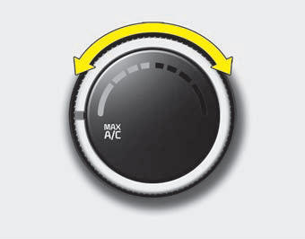 The temperature control knob allows you to control the temperature of the air