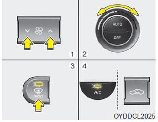 1. Select desired fan speed.