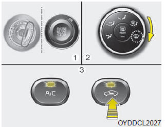 1. Turn the ignition switch to the ON position.