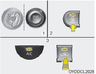 1. Turn the ignition switch to the ON position.