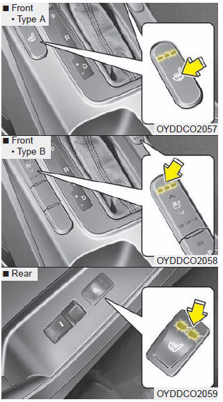 The seat warmer is provided to warm the front seats during cold weather.