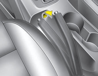 To engage the parking brake, first apply the foot brake and then without pressing