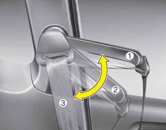 You can adjust the position of the shoulder belt extension guide for easier access