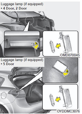 Interior lamp bulb replacement