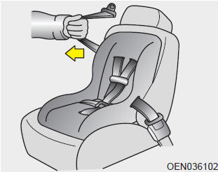 3. Pull the shoulder portion of the seat belt all the way out. When the shoulder