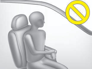 Never lean on the door or center console. Never sit on one side of the front