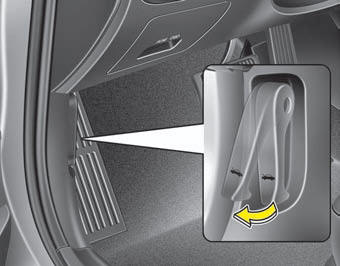 1. Pull the release lever to unlatch the hood. The hood should pop open slightly.