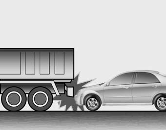 Just before impact, drivers often brake heavily. Such heavy braking lowers the